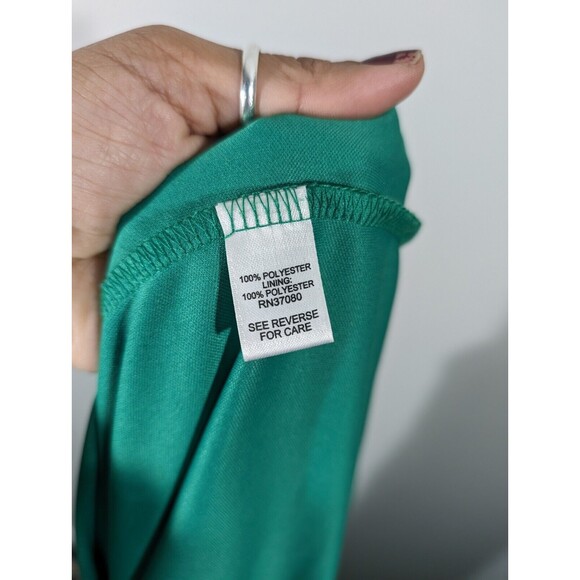 Cato Womens Dress Halter Tank A-Line Handkerchief Hem Pleated Green Size S - Picture 5 of 5